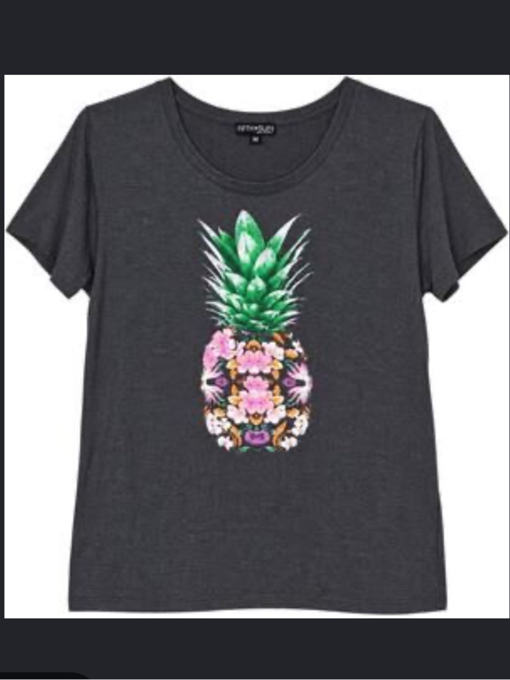 Fifth Sun Floral Pineapple Print Short Sleeve Tee Shirt